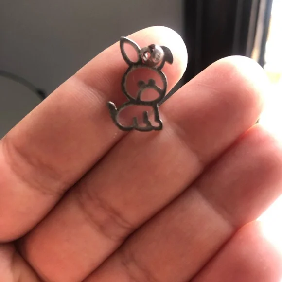 Silver Bunny/Dog? Charm Sterling Silver Charm/Pendant - Picture 11 of 13